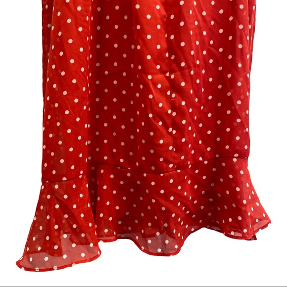 Forever 21 dress L polka dot ruffle spagheti strap red - Picture 6 of 9